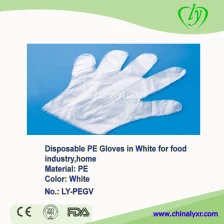 China Disposable PE Gloves in White for food industry,home manufacturer