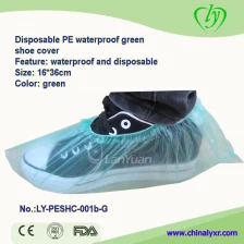 porcelana PE desechable cubierta impermeable Green Shoe fabricante