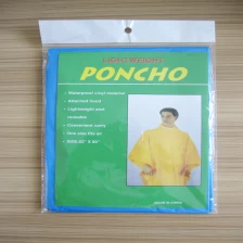 China Disposable Blue PEVA Poncho Clothing Hooded With String manufacturer
