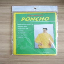 China Hooded Yellow PEVA Raincoat With String manufacturer