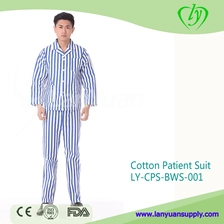 China Hospital Cotton Patient Suits Blue and White Stripe manufacturer