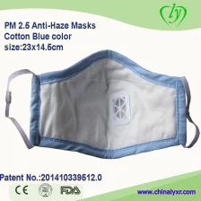 China Light Blue Reusable Anti-pollution Cotton Face Mask manufacturer