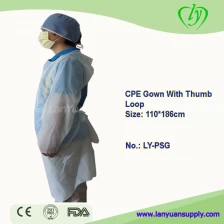 China Long Sleeve CPE Gown With Thumb Loop manufacturer