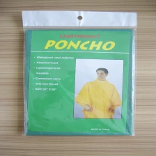 China PEVA Green Poncho for Hiking With Hood and String manufacturer