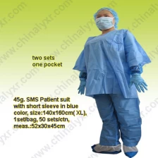 China SMS Patient Suit with Short Sleeve in Blue manufacturer