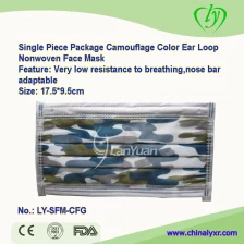 China Single Piece Package Camouflage Color Ear Loop Nonwoven Face Mask manufacturer