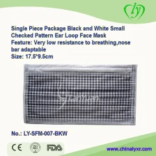 China Single-Piece Package Black and White Small Checked Pattern Face Mask manufacturer