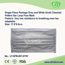 China Single-Piece Package Gray and White Small Checked Pattern Face Mask manufacturer