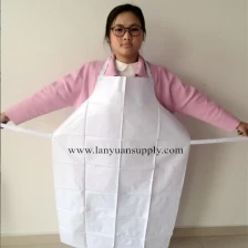 China White PVC Cooking Apron with Welding Ties manufacturer