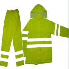 China Yellow Rainwear Jacket and Pant With Reflective Tape manufacturer