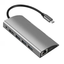 China 9 in 1 Type c Hub Docking with RJ45 USB C Hub with Ethernet Hub Docking for Laptop manufacturer