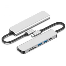 China E-Sun 6 in 1 Type C USB C Hub Docking Adapter to 3.0 USB SD TF Card Reader & 4K UHDHUB For Laptop manufacturer