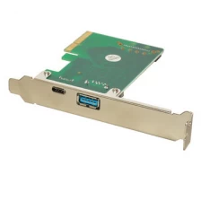 China PCIE USB 3.1 1 Port Type C + 1 Port Type A Adapter 10 Gbps Expansion Controller Card Adapter manufacturer