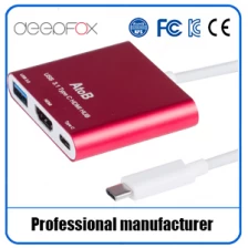 China 3Ports USB3.0 HDMI Type C HUB adapter Hersteller