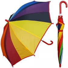 China 15 Zoll Regenbogen Farbe Kunststoffgriff Werbeartikel Kinder Schatten Regenschirm Hersteller
