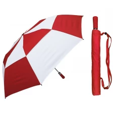 중국 2 접는 더블 레이어 캐노피 골프 프로 모션 우산 주머니와 함께 제조업체