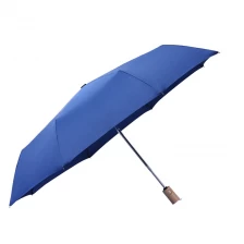 Chiny 2020 Hot sale high quality custom pongee fabric 3fold umbrella promotional rain umbrella blue producent