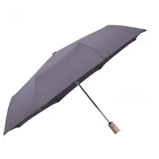 중국 2020 Hot sale high quality custom pongee fabric 3fold umbrella promotional rain umbrella dark gray 제조업체