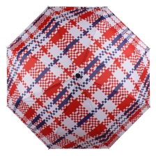 Chine 21Inch style chinois tissé rouge et bleu impression conception pleine ouverte haute qualité pli parapluie fabricant