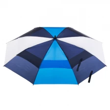 중국 30 인치 캐노피 벤트 유리 섬유 windproof 프레임 플라스틱 손잡이 골프 우산 제조업체