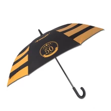 China Werbung Promition Straight Windproof Fiberglasrahmen Rubber J Griff Stick Umbrella Hersteller