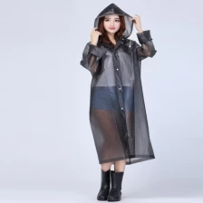中国 フードのドローストリングが付いている女性の方法エヴァの防水雨ポンチョのための注文のロゴの長いレインコート メーカー