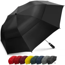 Chiny Niestandardowe logo drukowane Składane auto otwarte 58-calowy podwójny baldachim Silny wiatroszczelny parasol 2 składane producent