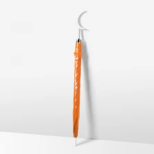 porcelana Disposable automatic colorful Moon Handle Straight POE transparent Clear Umbrella fabricante