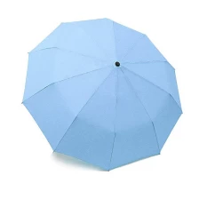 中国 厂家批发热卖亮蓝色防风全自动开3折雨伞 制造商