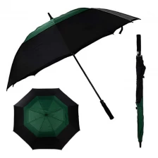 China Good item for advertising durable windproof double caonopy easy open golf umbrella manufacturer