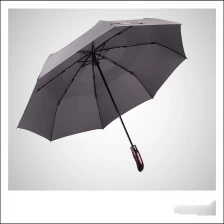 Chine Parapluie pliant à double ventilation avec poignée en bois à nervures en fibre de verre de haute qualité fabricant