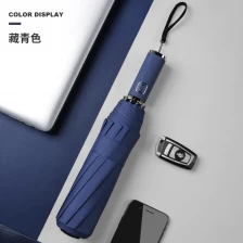 中国 High quality Custom auto open 3 folding umbrella with logo print for promotion OEM メーカー