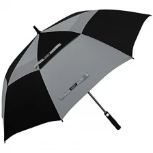 ประเทศจีน LOTUS Large Double Golf Umbrella Straight Pole Long Handle Wind Resistant Automatic Umbrella for Advertising ผู้ผลิต