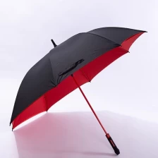 ประเทศจีน LOTUS Stock Fiberglass Automatic Golf Double-layer Umbrella Oversize Straight Umbrella for Advertising Umbrella ผู้ผลิต