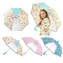 China Lotus Nordic Style Cute Owl Cartoon Reflective Sunshade Automatic Children's Umbrella in Rainy Day manufacturer