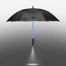 Chiny Sprzedaż hurtowa Custom 23 Inch 8Ribs 7 Zmiana koloru na wału LED Straight parasol producent