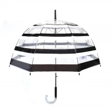 China Wholesale High End POE 19 Inch 8 Ribs Clear Auto Open Stick Bubble Umbrella manufacturer