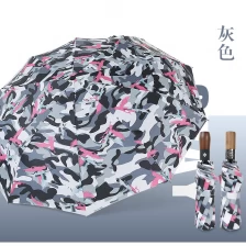 Chine Wholesale auto 3 folding umbrella pongee rain UV Umbrella gray fabricant