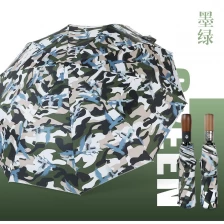 China Wholesale auto 3 folding umbrella pongee rain UV Umbrella green fabrikant