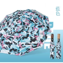 China Wholesale auto 3 folding umbrella pongee rain UV Umbrella fabrikant