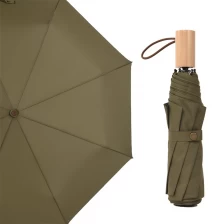 中国 Wholesale custom pongee fabric 3fold umbrella promotional rain umbrella 制造商