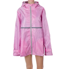 中国 Wholesale high quality waterproof colorful worker Manufacturer's Ladies Full Zip Hooded Rain Coat 制造商