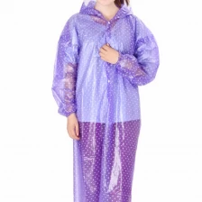 中国 wholesale Transparent crystal raincoat raincoat polka purple dot PVC adult men and women cycling hiking  longcoats raincoat メーカー