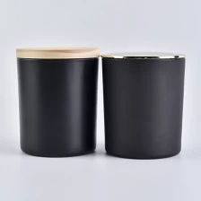 porcelana Vaso de vela de vidrio negro de 10 oz con tapa fabricante
