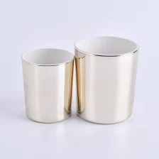 porcelana Porta velas de vidrio dorado metalizado de 10 oz fabricante