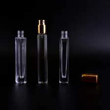 porcelana Botella de perfume de vidrio cuadrado 10ml con spray de oro y tapa fabricante