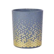 porcelana 10oz 11oz 300 ml de contenedores de vela de vidrio Diseño de calcomanías doradas falsas de lujo fabricante