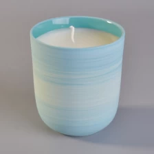 China 10oz Ceramic Candle Holder With Spray Colors manufacturer