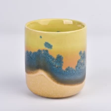中国 10盎司陶瓷蜡烛罐定制设计烛台，带家居装饰 制造商