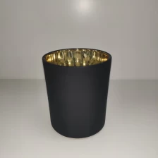 China 10oz cylinder matte black jar with gold interior manufacturer